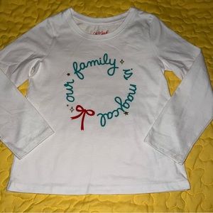 🌼 🎄Cat & Jack Shirt Toddler Girls Size 4T 5T New NWOT Christmas Shirt Family